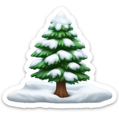 pine tree with snow sticker