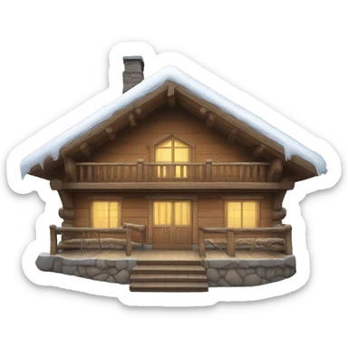 snowy chalet sticker