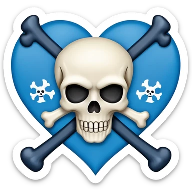 heart pirates flag sticker