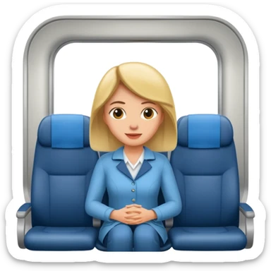 woman passanger in plane seat sticker
