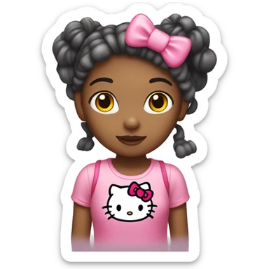 Girl wearing hello kitty sticker