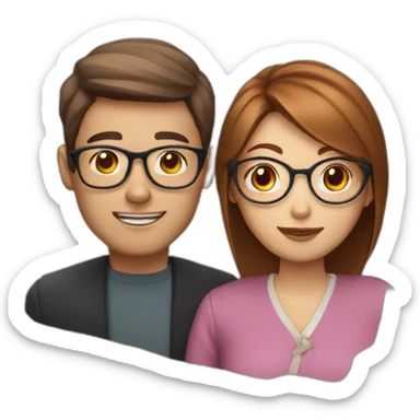 Read head girl and chinese man with glasses sticker