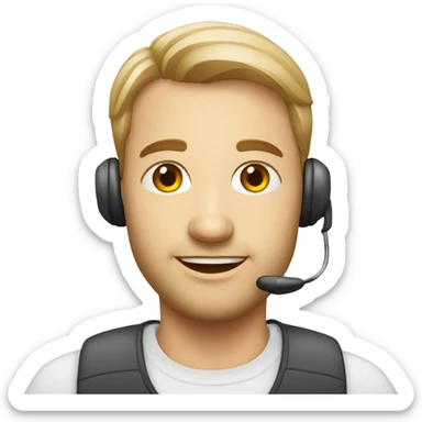 German call center employee sticker