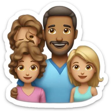 Family dad and mom AND daugther AND son sticker