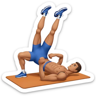 man laying down bicycle-crunches exercise sticker