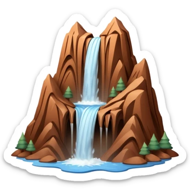 easy mountain clay model with waterfall sticker
