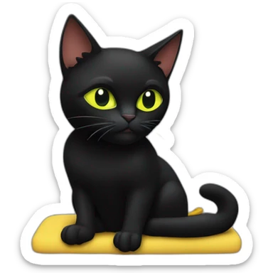 Chat noir sur canapé sticker