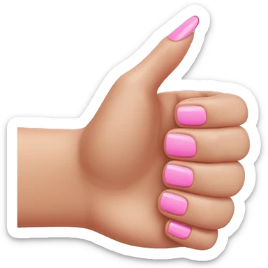 Thumbs up with pink nails  sticker