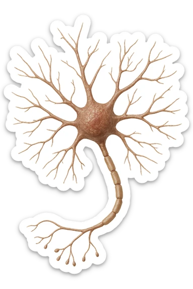 neurone umano anatomico realistico, iperrealistico 4k sticker
