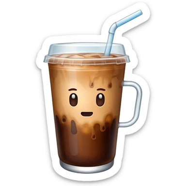 Iced coffee no lid, no face sticker