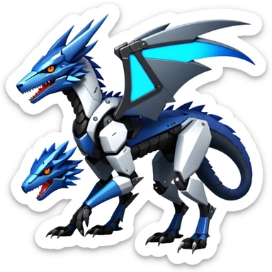 Edgy Futuristic Mechanical Sergal-raptor-nargacuga-vernid sticker