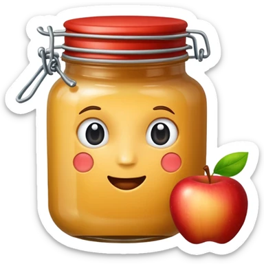apple sauce jar sticker