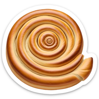 Cinematic delicate escargot pastry, spiral shape with layers of buttery dough, caramelized edges, rich golden-brown tones, elegant and inviting. sticker