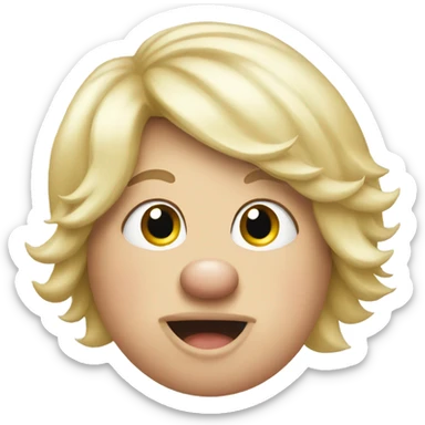 Pig in a blonde wig sticker