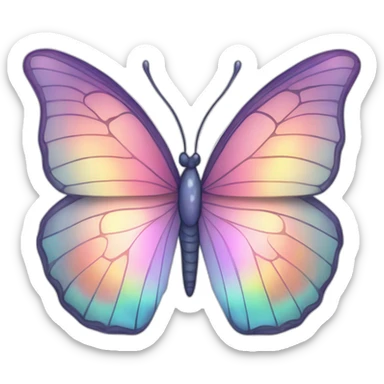Pastel iridescent rainbow crystal butterfly sticker
