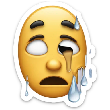 Crying emoji with heartbreak sticker