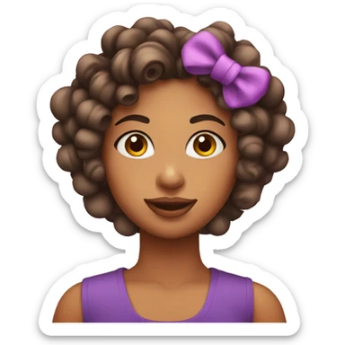 girl with curlers, medium cheeks, small eyes, and earrings sticker