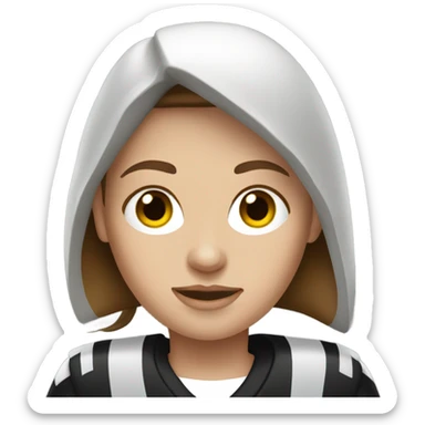 Raiders fan white female with brown hair  sticker