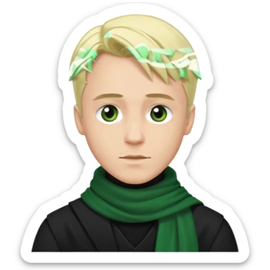 draco malfoy, black shirt,  green scarf sticker