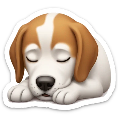 Relaxing dog with close eyes  sticker