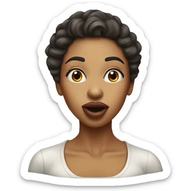 realistic portrait of woman giving an air kiss sticker