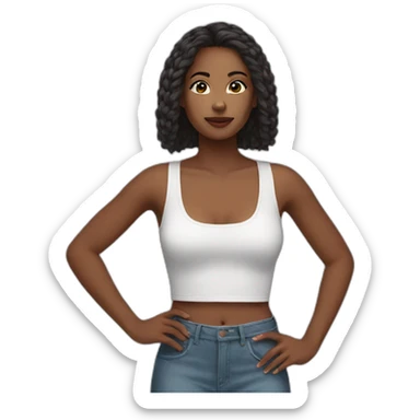 woman with crop top sticker