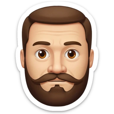 big  square-faced russian man thick jawed sticker