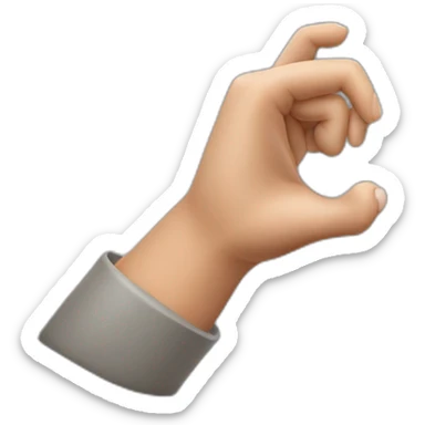 make the letters o and y with the hand by using the thumb point and middle finger for the o and the ring and pinky finger for the y sticker