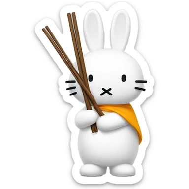 miffy holding chopsticks sticker