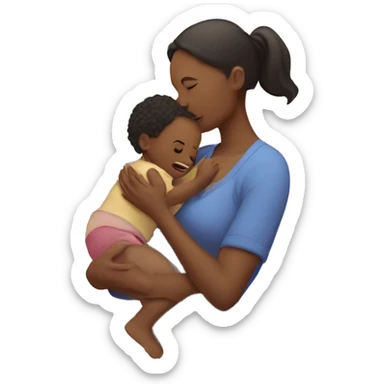Mom holds the baby in her arms facing each other sticker