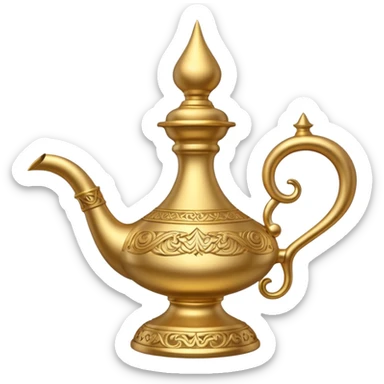 A hyperrealistic genie lamp sticker