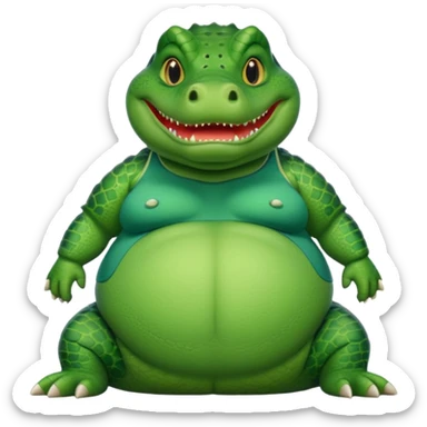 Female alligator with the humanoid fat chubby body sticker