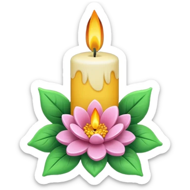 flower candle sticker