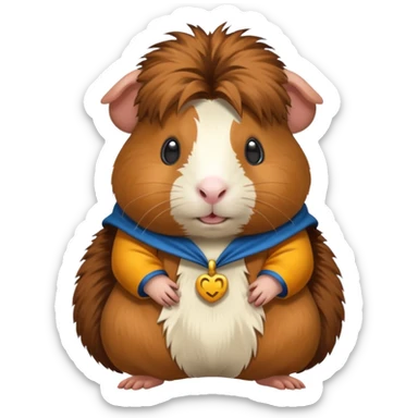 Guinea pig with costume sticker