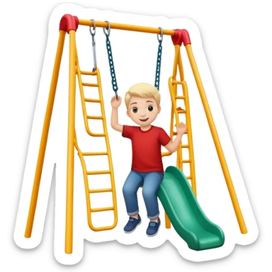 child playing at the playground sticker