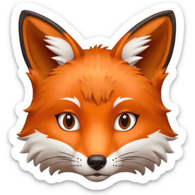 red fox face detailed same style as bobcat sticker