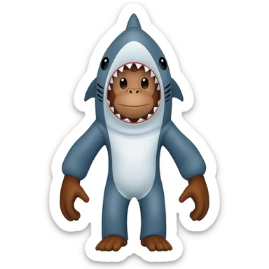 monkey in shark outfit sticker