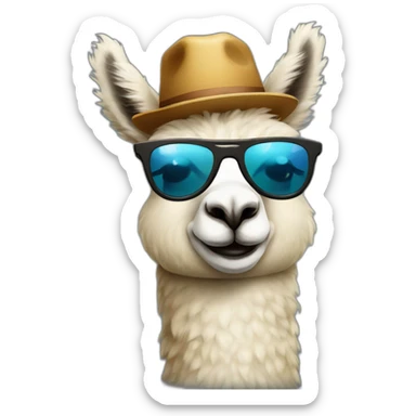 alpaca waitress with sunglasses sticker