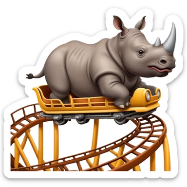Rhino on a rollercoaster  sticker