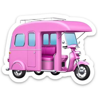 Ultra hotrod Barbie dream house Caravan-motorbike tuk tuk  sticker