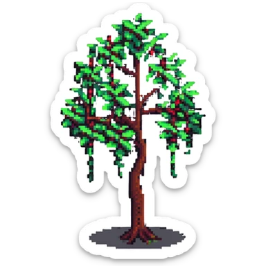 pixel art of a branching decision tree symbolizing an algorithm sticker