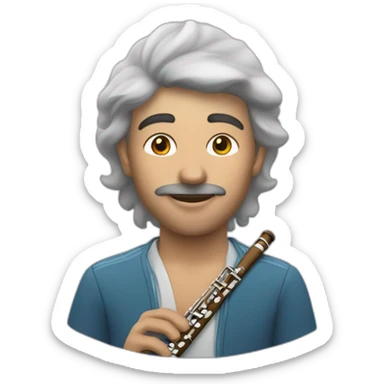 un joueur de flute traversière  sticker