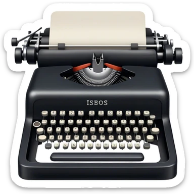 Typewriter machine sticker