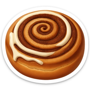 Add more cinnamon to the cinnamon roll with a swirl in the style of apple emojis. Keep the emoji style and no background. sticker