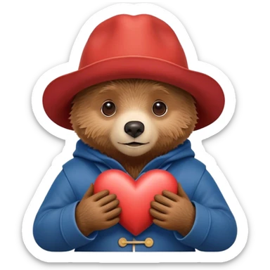 paddington haciendo un corazón  sticker