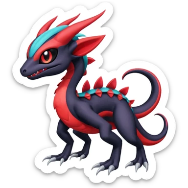 Colorful Exotic Meloetta-Salandit-Darkrai-Venom-Stitch-Fakémon-creature-hybrid sticker