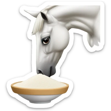 Horse checking what white flour tastes like sticker