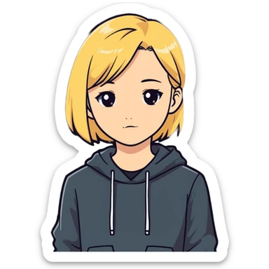 realistic portrait of blonde girl sticker