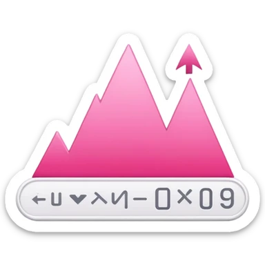 pink chart with upward trend iOS style sticker