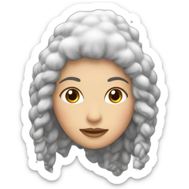 Femme cheveux châtains longs dans la neige sticker